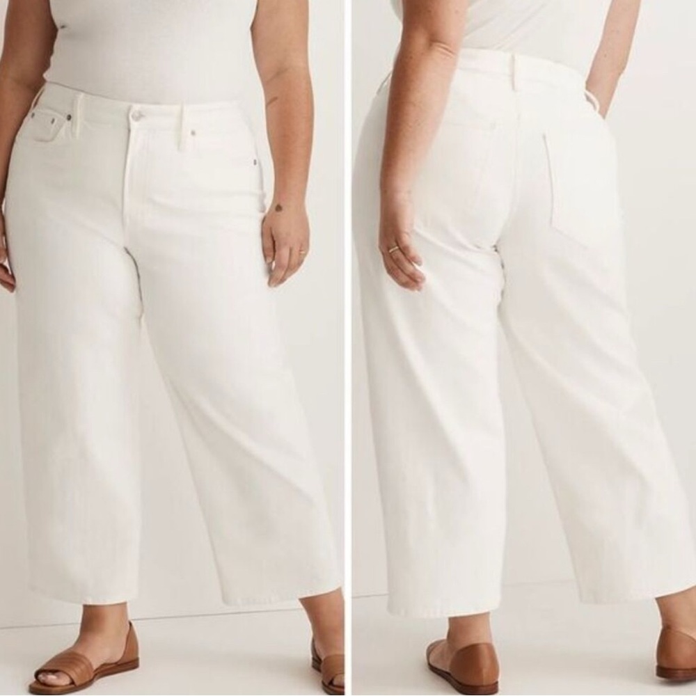NWT Madewell White Vintage Wide Leg Crop Womens Jeans | Plus size 20W